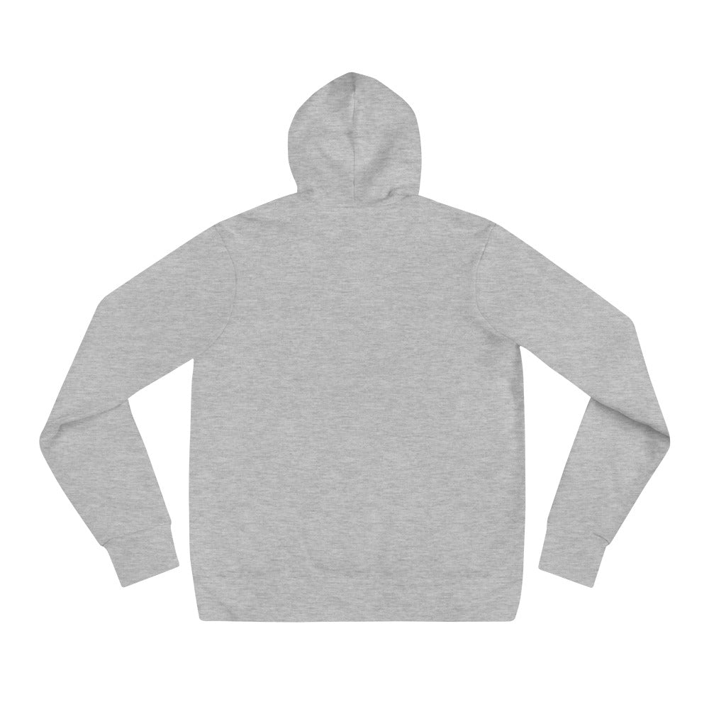 Love Gave You Wings design, on an athletic heather unisex pullover hoodie, plain back view with no design