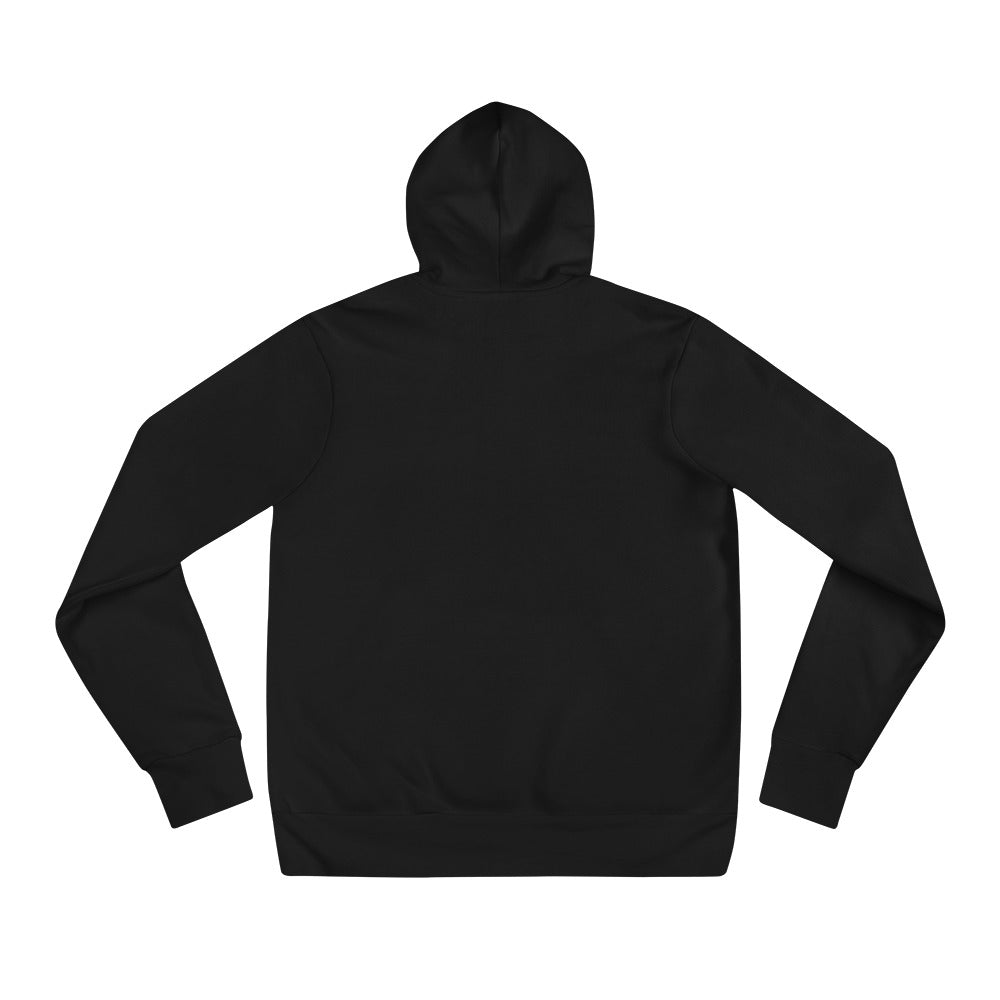 My Person Has Wings In Heaven design, on a black unisex pullover hoodie, plain back view with no design