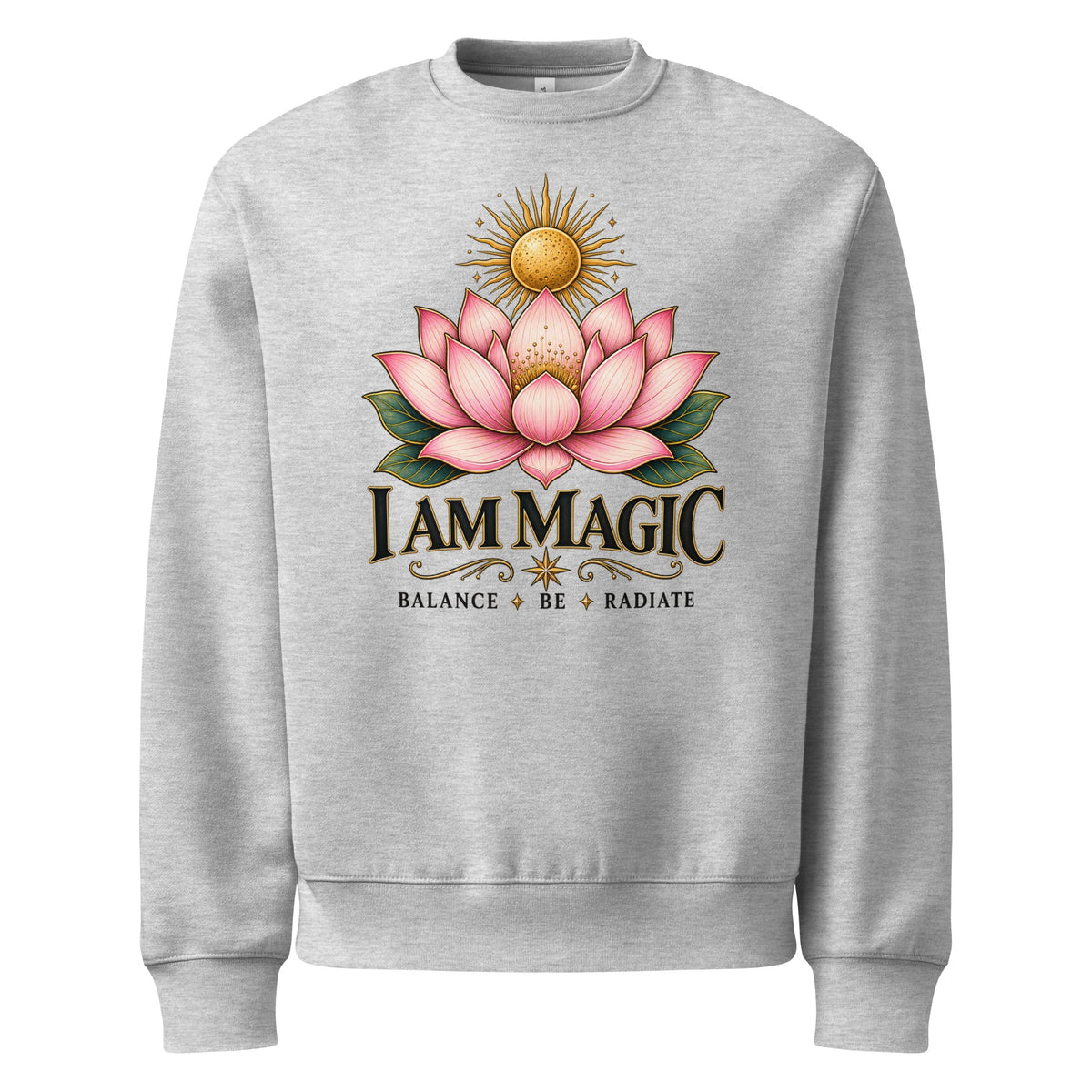 An athletic heather oversized heavyweight sweatshirt, front view