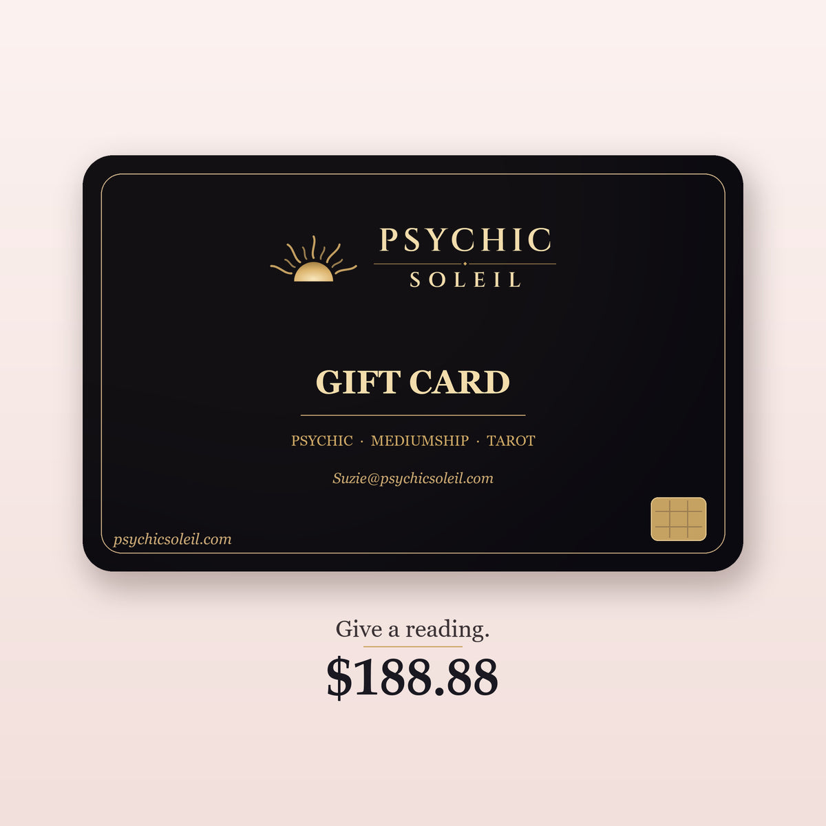 Psychic Soleil gift card for a psychic, mediumship or tarot reading