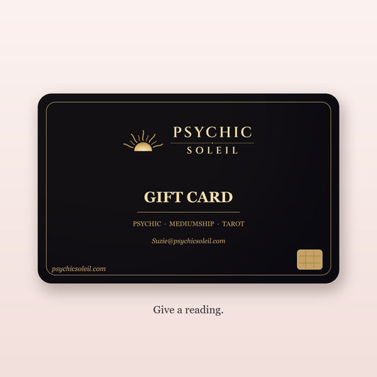 Psychic Soleil gift card for a psychic, mediumship or tarot reading