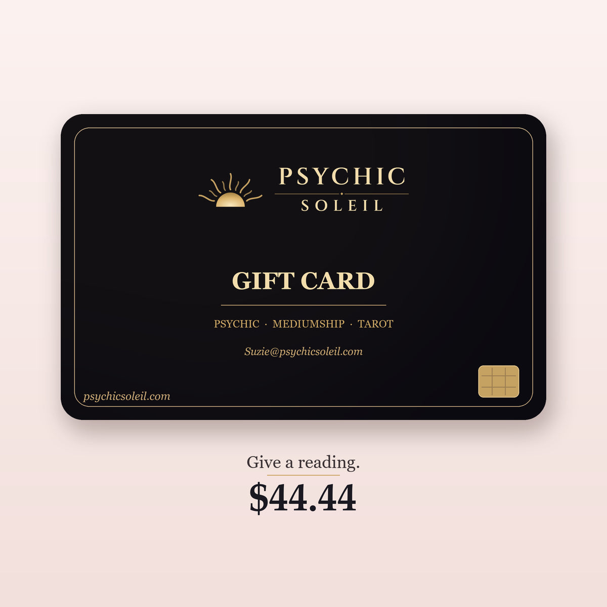 Psychic Soleil gift card for a psychic, mediumship or tarot reading