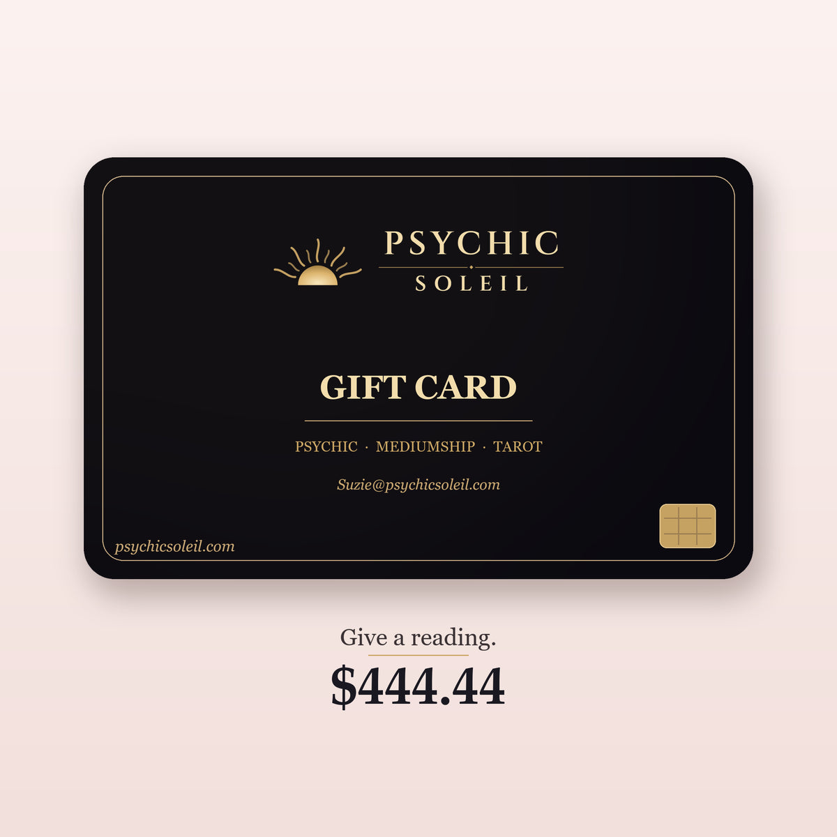 Psychic Soleil gift card for a psychic, mediumship or tarot reading