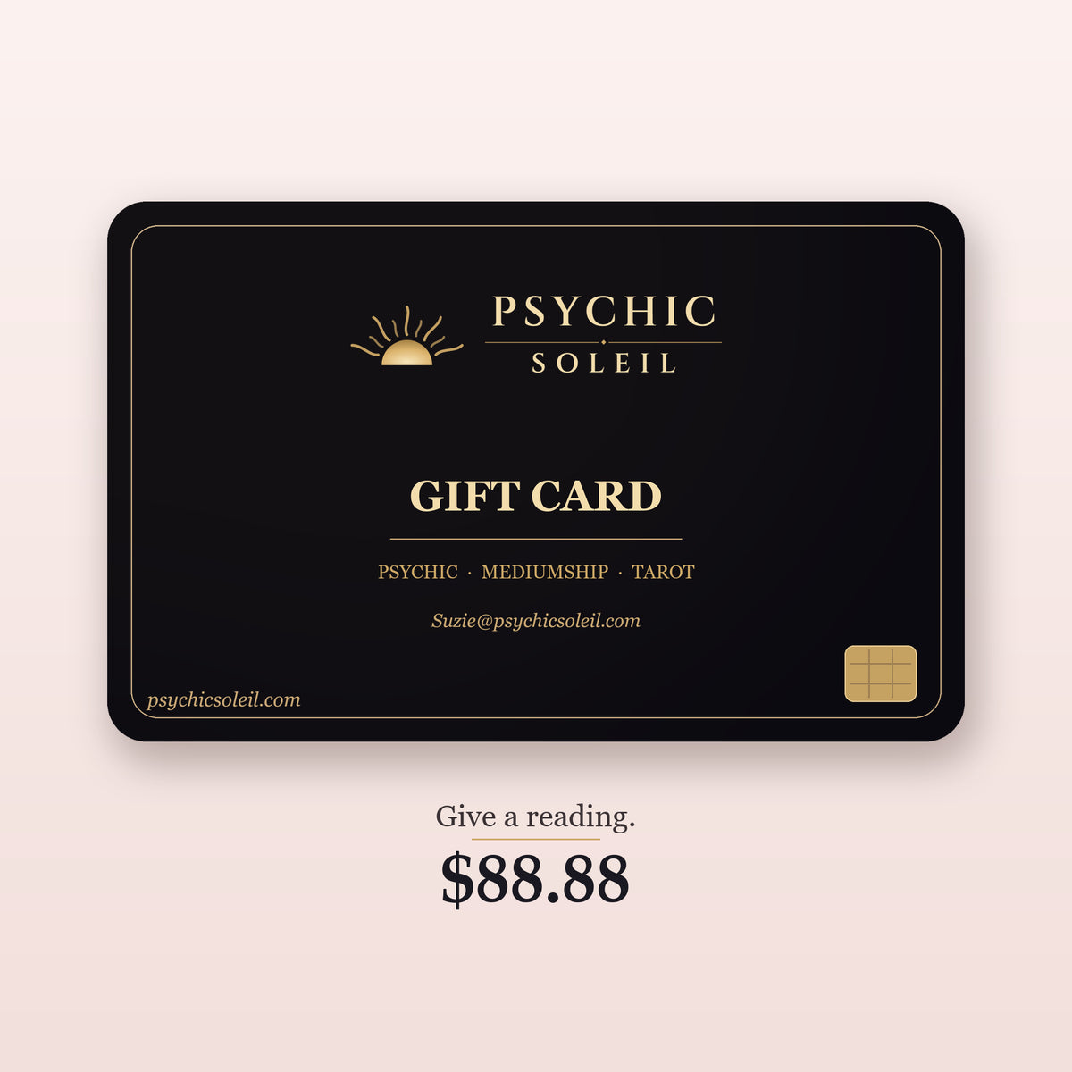 Psychic Soleil gift card for a psychic, mediumship or tarot reading