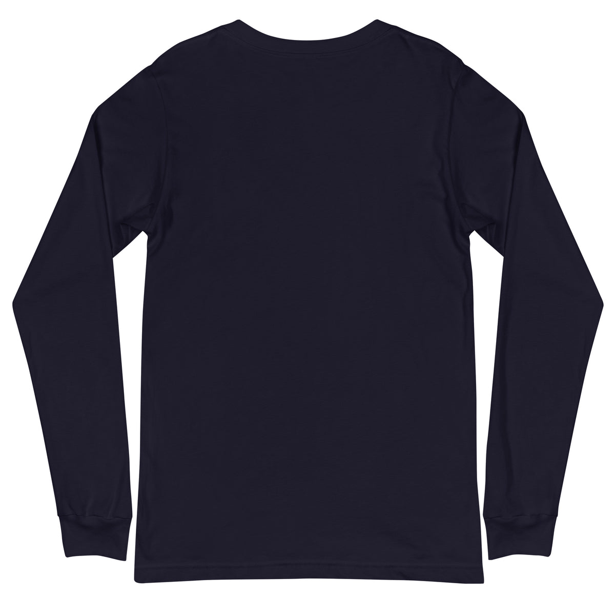 Add A Little Chaos unisex long sleeve tee in navy, back view
