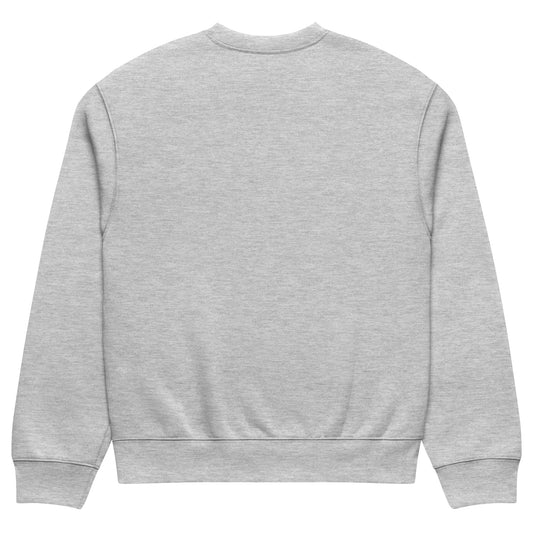 Ignis Become the Spark design, Be Magical collection, on an athletic heather oversized heavyweight sweatshirt, back view