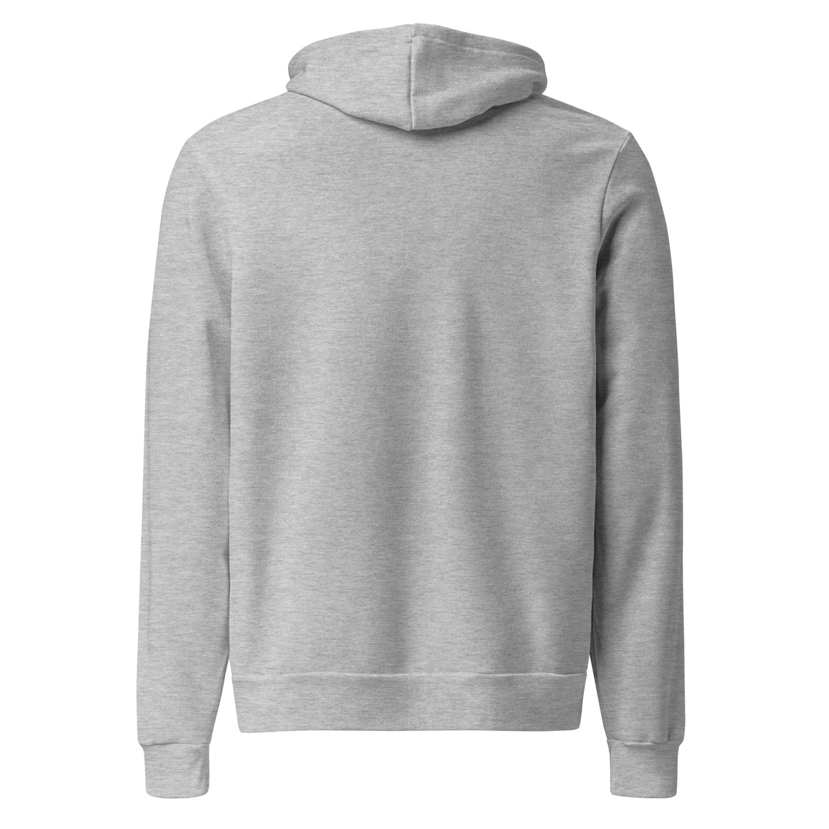 Your Thoughts Shape Your Reality unisex hoodie in athletic heather, back view, showing the plain reverse and hood.