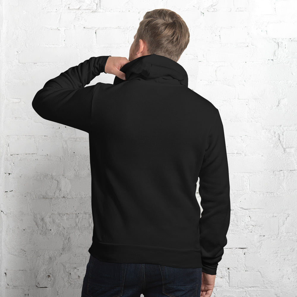 Cancer zodiac hoodie in black, back view