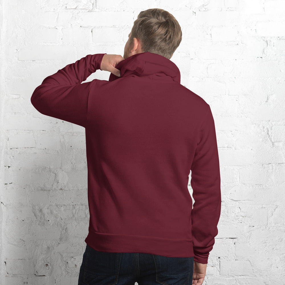 Cancer zodiac hoodie in maroon, back view