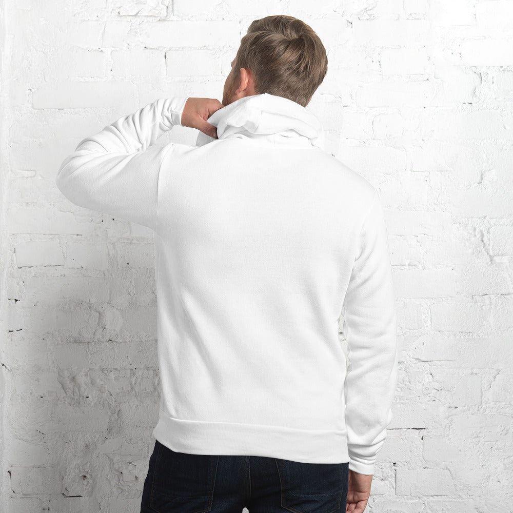 Cancer zodiac hoodie in white, back view
