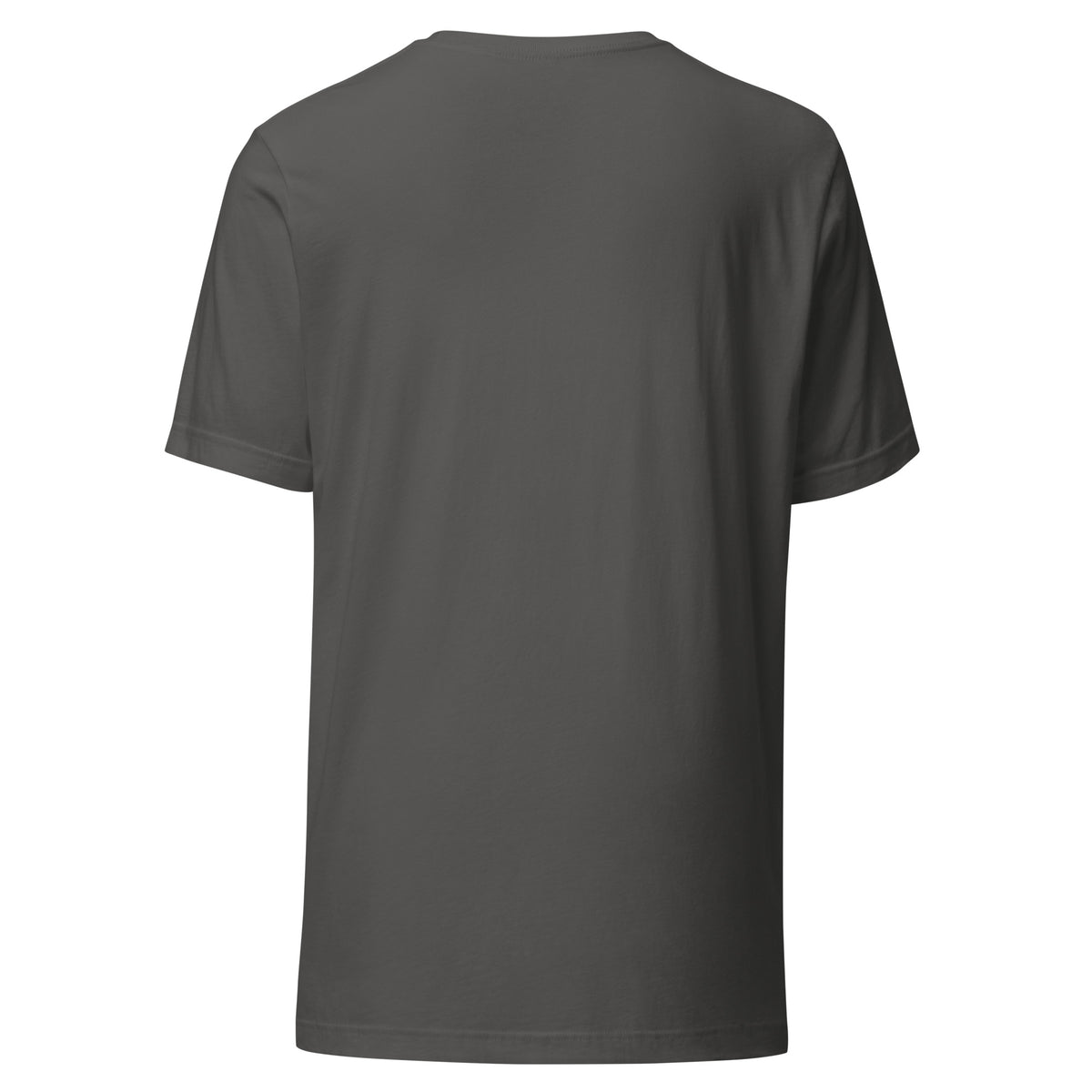 Retro Psychic Is In unisex t-shirt in asphalt, back view, showing the plain reverse.
