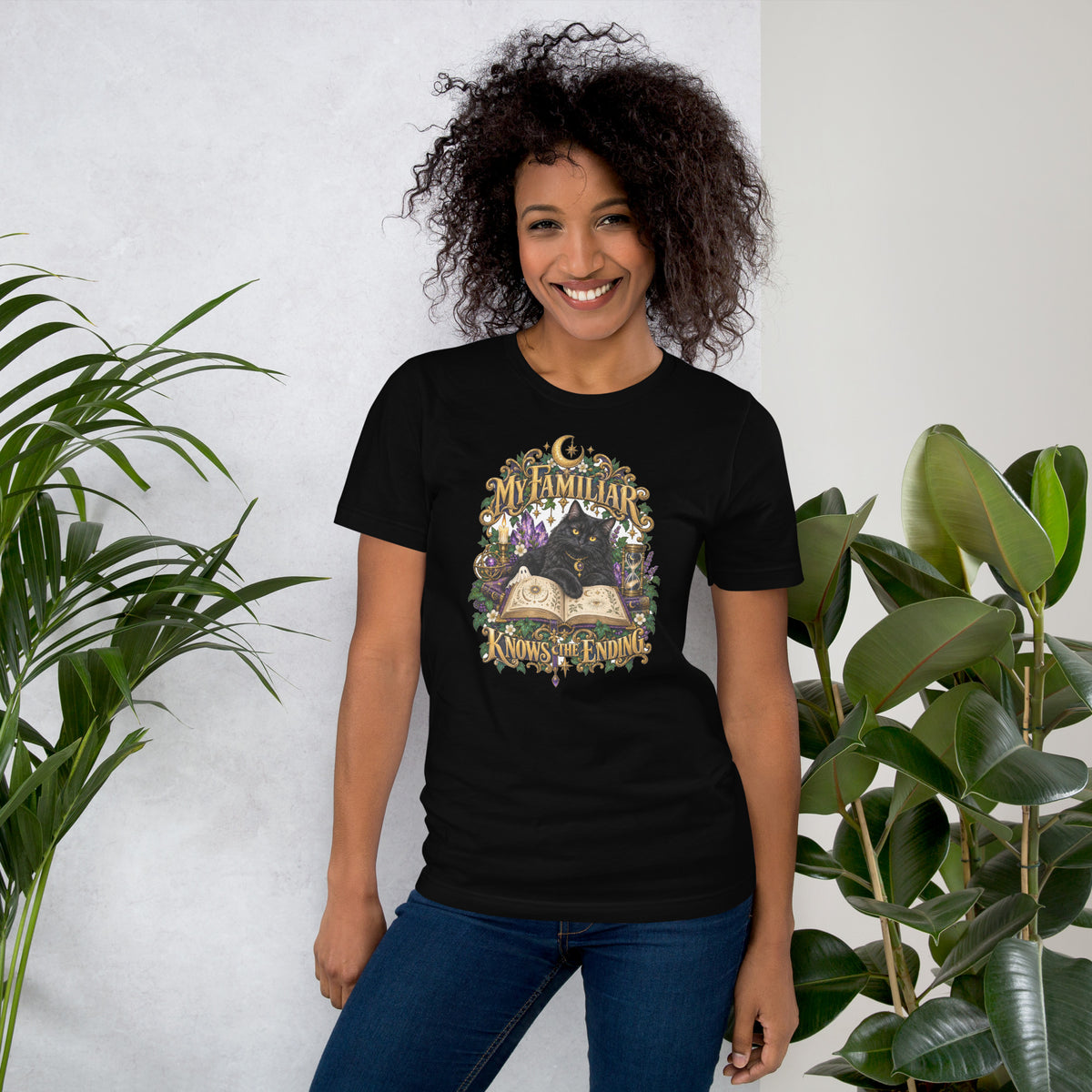 Kismet, Some Things Are Meant To Find You design, on a black unisex t-shirt, front view