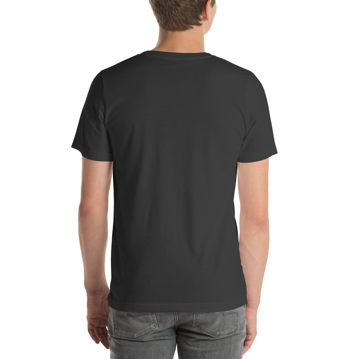 Leo zodiac t-shirt in dark grey, back view
