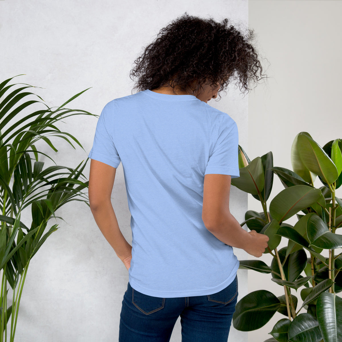 Kismet, Some Things Are Meant To Find You design, on a heather carolina blue unisex t-shirt, back view
