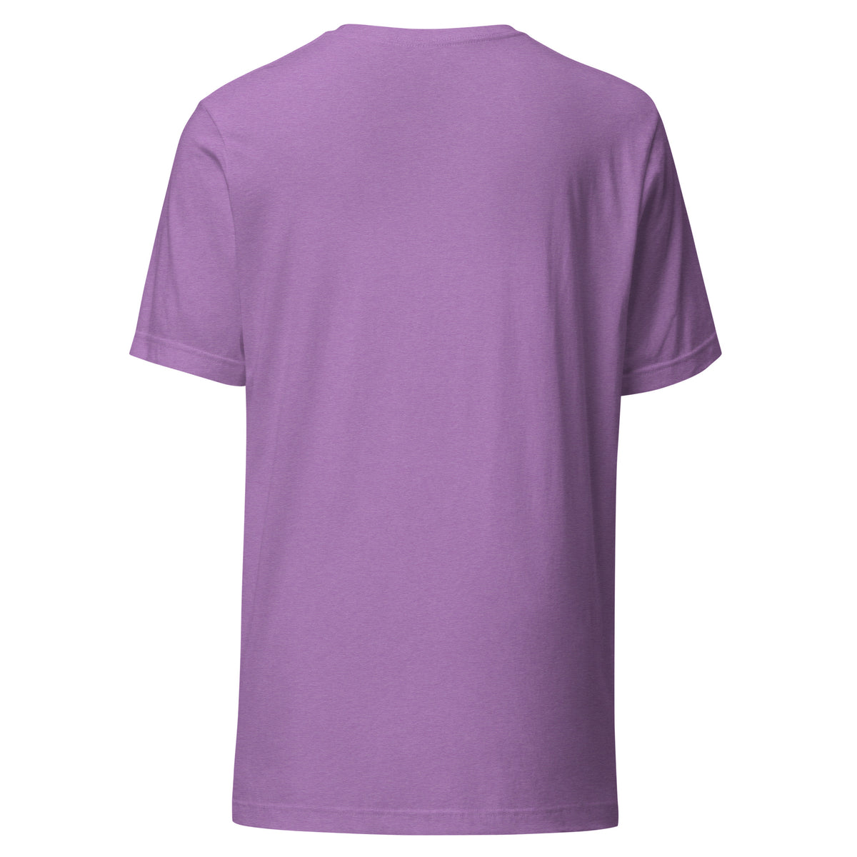 Not Everything Gets Access design, on a heather team purple unisex t-shirt, plain back view with no design