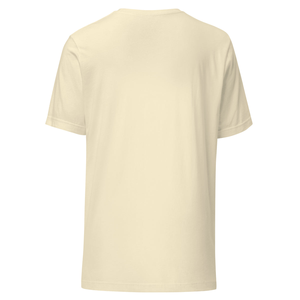 Mostly Harmless unisex t-shirt in natural, back view