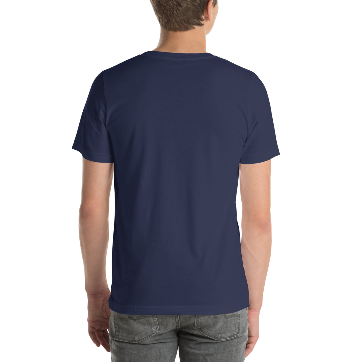 Leo zodiac t-shirt in navy, back view