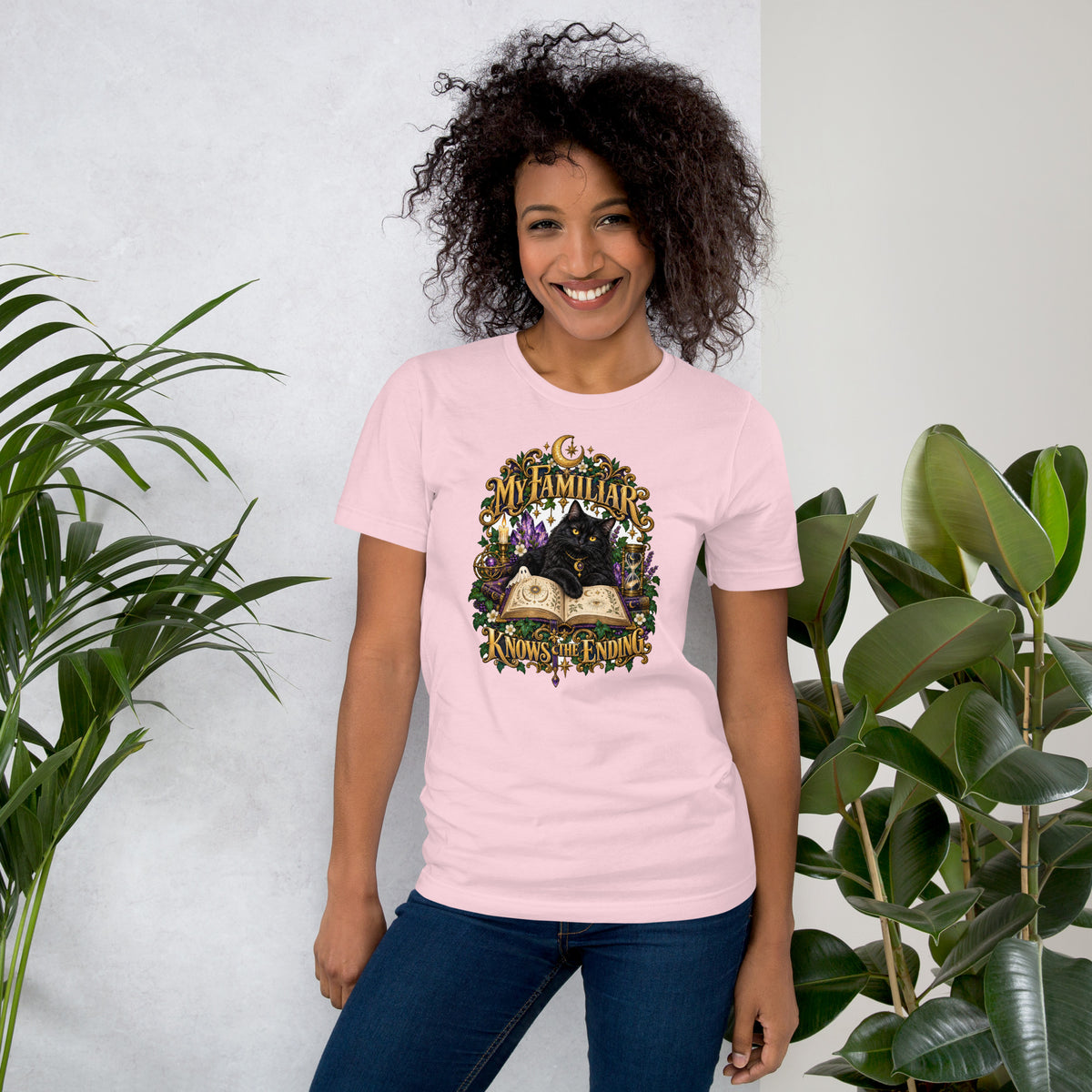 Kismet, Some Things Are Meant To Find You design, on a soft pink unisex t-shirt, front view