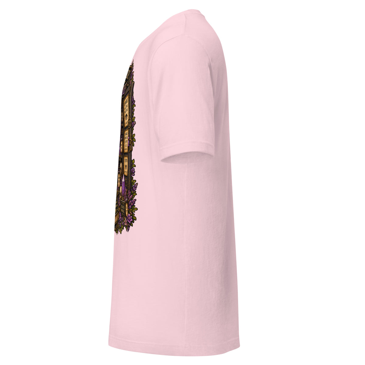 My Apothecary Has Trust Issues design on a soft pink unisex t-shirt, left side view