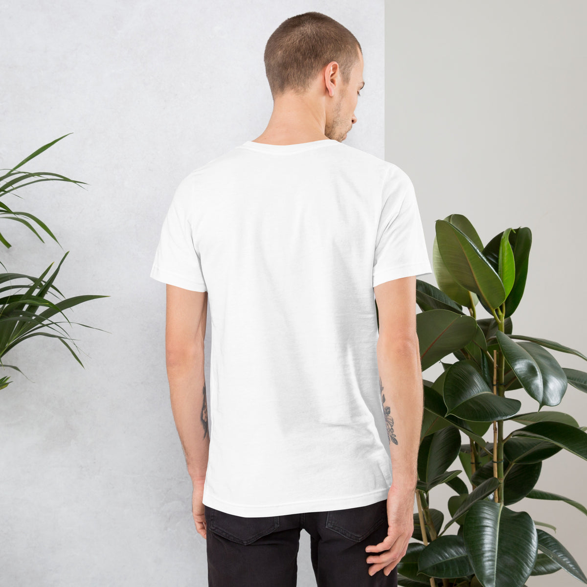 The Stars Have Their Opinions astrology zodiac white unisex t-shirt, back view, design printed on the front