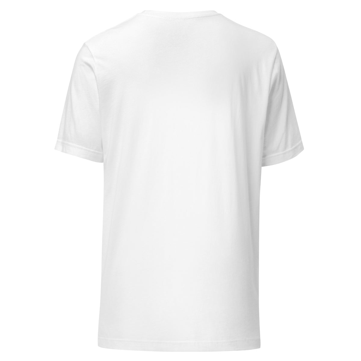 Retro Psychic Is In unisex t-shirt in white, back view, showing the plain reverse.