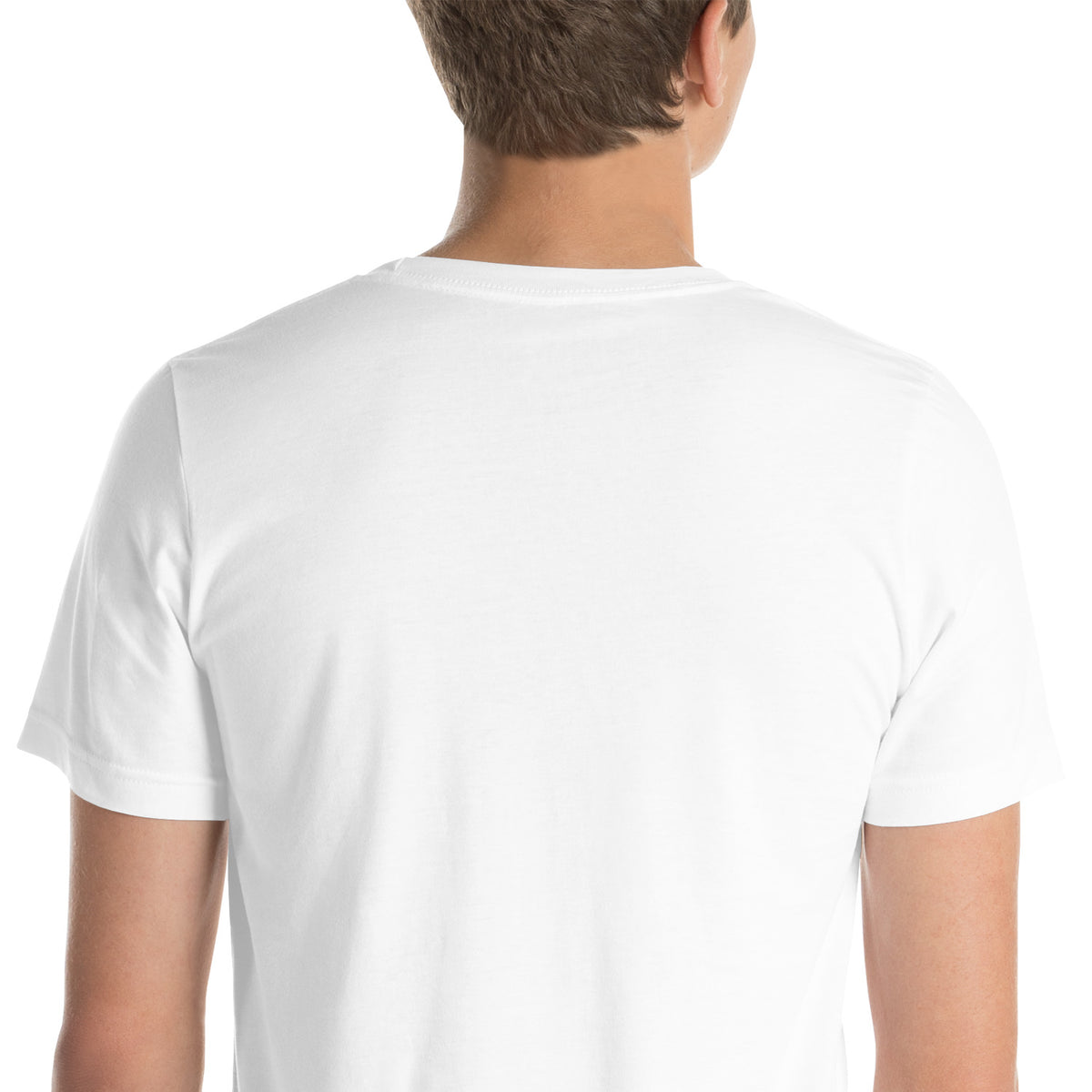Leo zodiac t-shirt in white, close-up view