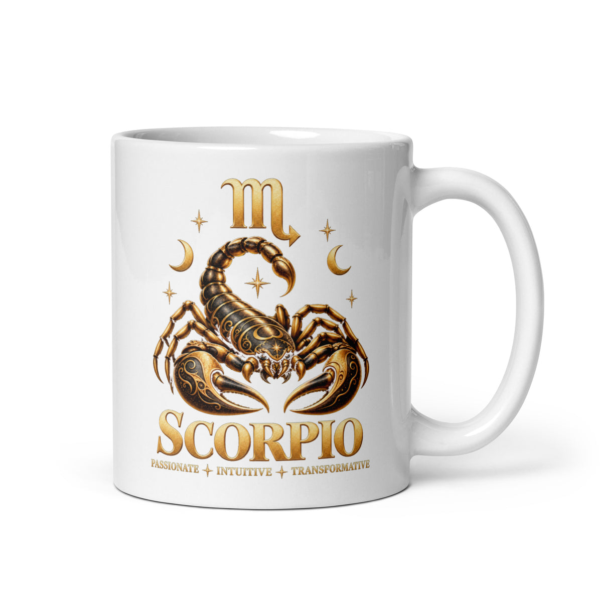 Scorpio zodiac mug, 11 oz white glossy, handle on the right